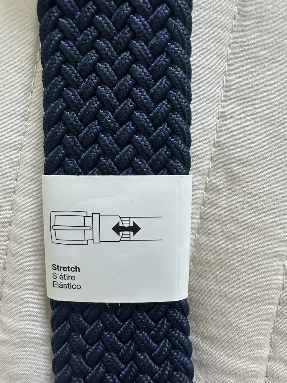 Nike Men's Navy and Black Woven Stretch Belt